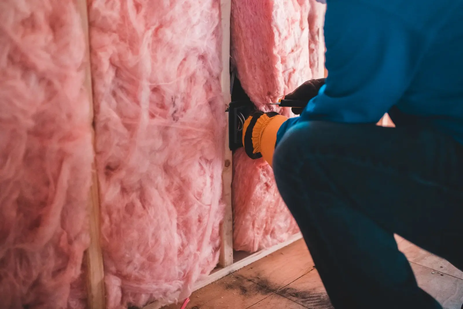Insulation going into a new stud wall