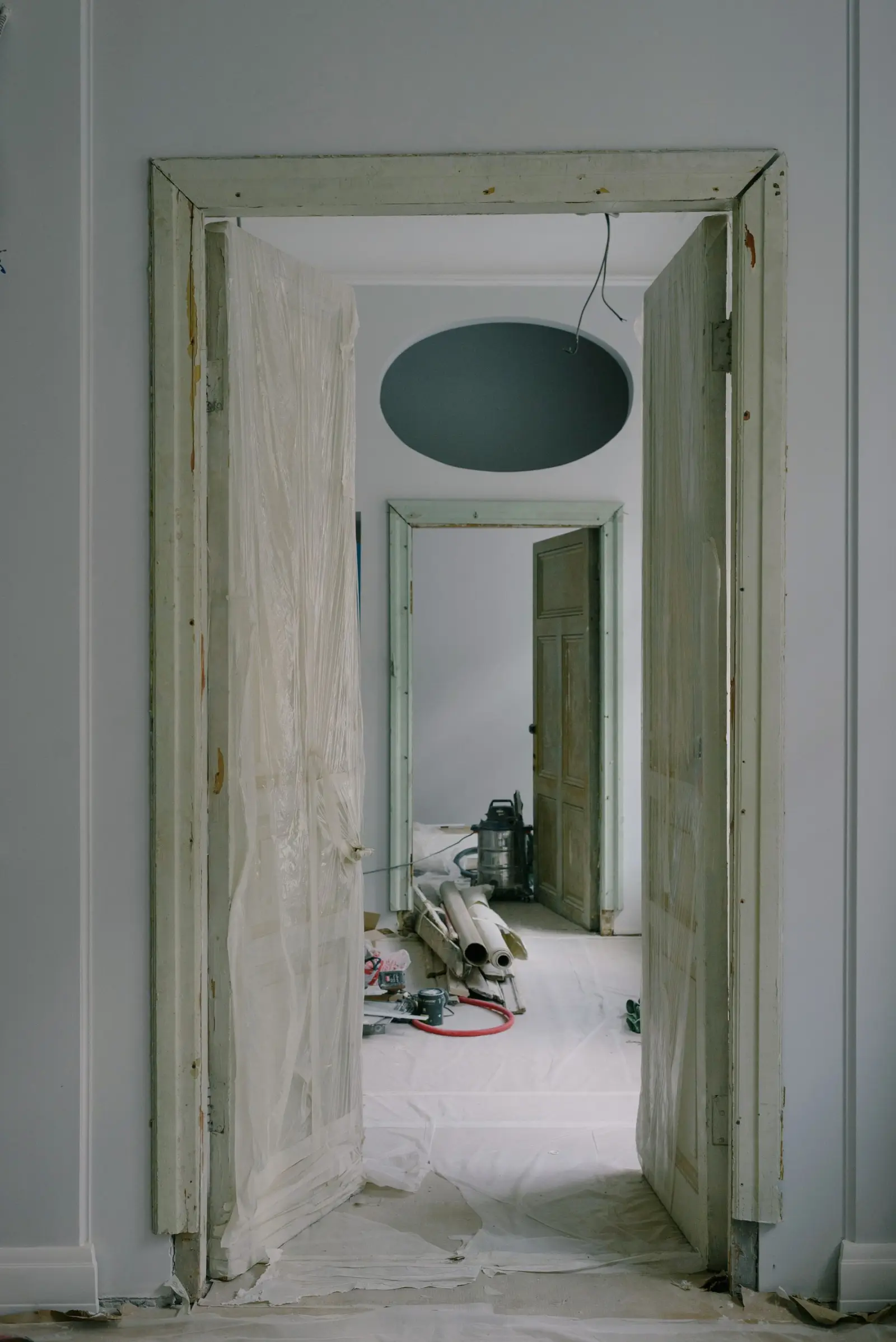Doorway in a house mid-renovation